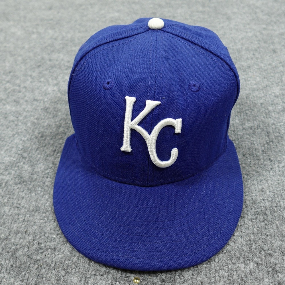 Kansas City Royals Hat Cap Fitted Mens 7 Blue MLB Baseball New Era 59FIFTY